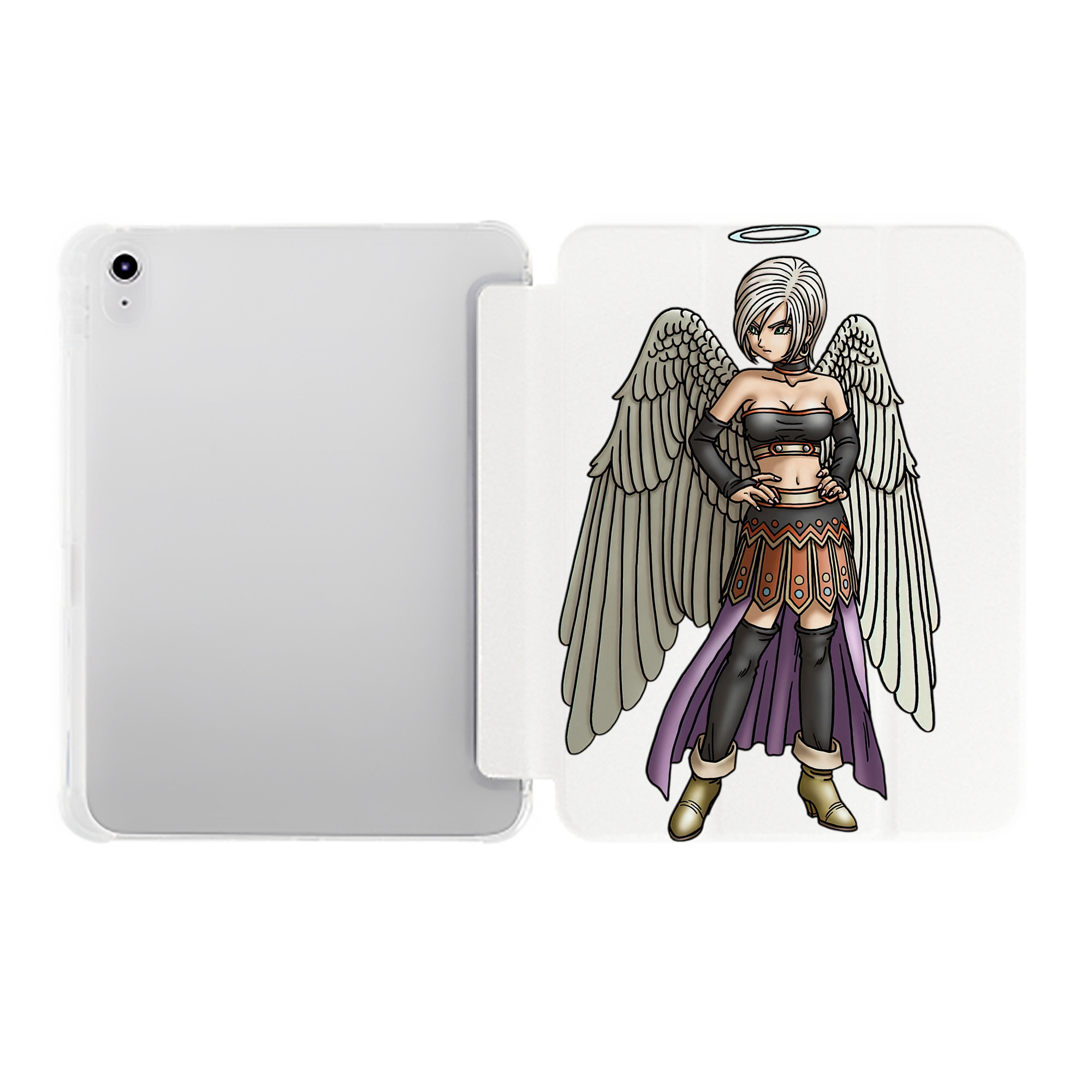 （画像用） ドラゴンクエスト Doragon Kuesuto Dragon Quest IPad ケース ペン収納付き 三つ折りスタンド PUレザー×シリコン 対応機種9.5/10.5/10.9インチ